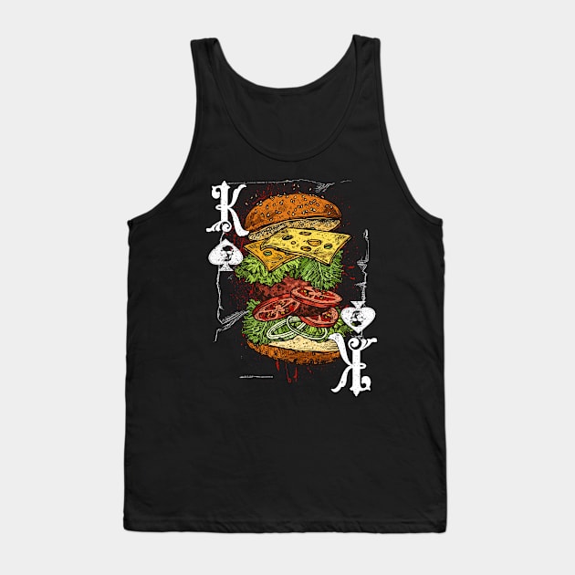 King Of Spades Burger Lover Tank Top by printjobz